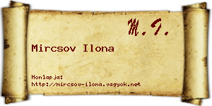 Mircsov Ilona névjegykártya